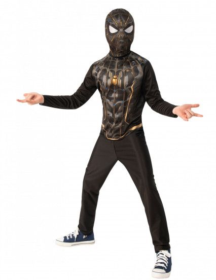 Déguisement classique Spiderman™ No Way Home noir et or enfant Déguisement classique Spiderman™ No Way Home noir et or enfant