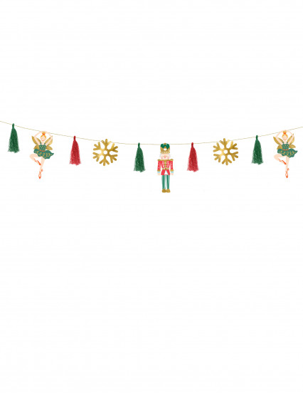 Guirlande en papier casse noisette et ballerine de Noël 2 m Guirlande en papier casse noisette et ballerine de Noël 2 m
