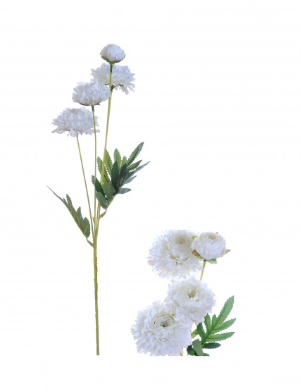 Fleurs de zinnia artificielles blanches sur tige 61 cm Fleurs de zinnia artificielles blanches sur tige 61 cm