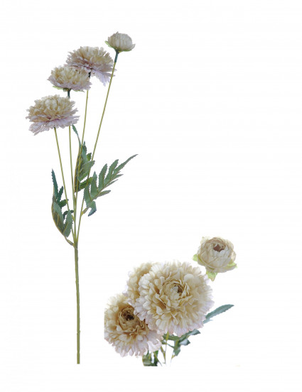 Fleurs de zinnia artificielles beige sur tige 61 cm Fleurs de zinnia artificielles beige sur tige 61 cm