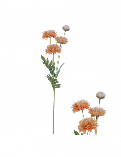 Fleurs de zinnia artificielles sur tige pêche 61 cm Fleurs de zinnia artificielles sur tige pêche 61 cm