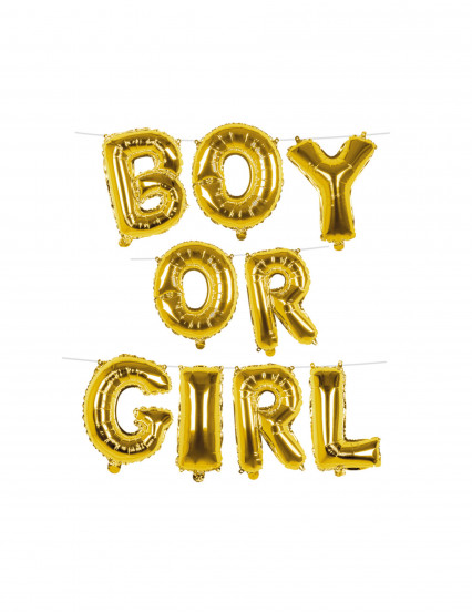 Guirlande de ballons aluminium lettres Boy or girl 4 m Guirlande de ballons aluminium lettres Boy or girl 4 m