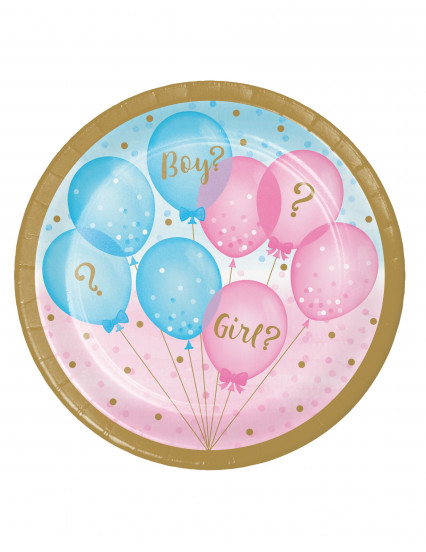 8 Petites assiettes en carton Gender Reveal roses et bleues 18 cm 8 Petites assiettes en carton Gender Reveal roses et bleues 18 cm