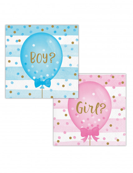 16 Petites serviettes en papier Gender reveal roses et bleues 25 x 25 cm 16 Petites serviettes en papier Gender reveal roses et bleues 25 x 25 cm