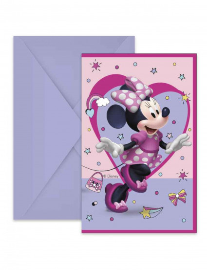 6 Invitations avec enveloppes Minnie Junior™ 6 Invitations avec enveloppes Minnie Junior™