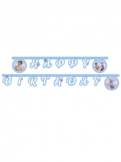 Guirlande en carton Happy Birthday Frozen Wind Spirit™ 2 m Guirlande en carton Happy Birthday Frozen Wind Spirit™ 2 m