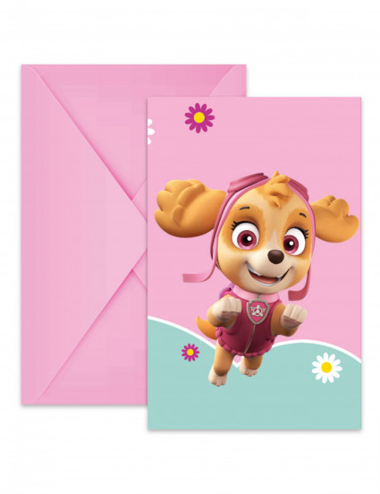 6 Invitations avec enveloppes Pat'Patrouille Skye & Everest™ 6 Invitations avec enveloppes Pat'Patrouille Skye & Everest™