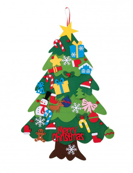 Sapin de Noël avec décorations à accrocher 67 x 100 cm Sapin de Noël avec décorations à accrocher 67 x 100 cm