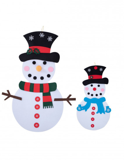 Bonhomme de neige avec décorations à accrocher 50 x 98 cm Bonhomme de neige avec décorations à accrocher 50 x 98 cm
