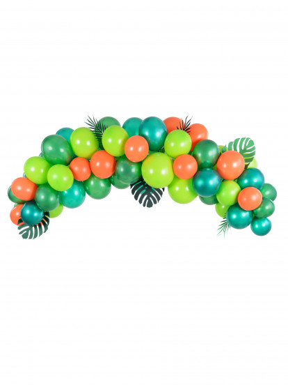 Kit arche de ballons Jungle tropicale 60 pièces Kit arche de ballons Jungle tropicale 60 pièces