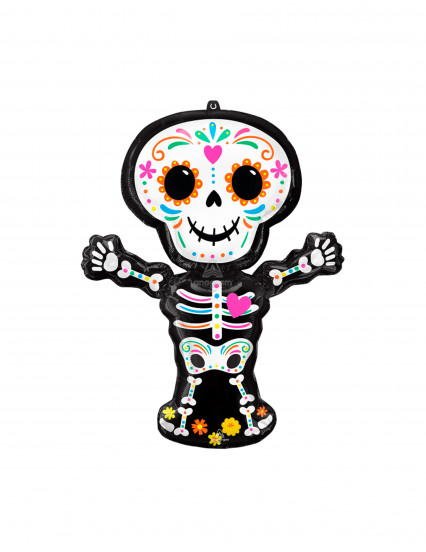 Ballon aluminium géant AirLoonz squelette Dia de los muertos 132 cm Ballon aluminium géant AirLoonz squelette Dia de los muertos 132 cm