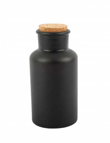 Bouteille apothicaire noire mat avec bouchon liège 17 cm 500 ml Bouteille apothicaire noire mat avec bouchon liège 17 cm 500 ml
