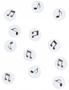 24 Notes De Musique En Bois Noir - 1,5 X 3 Cm | Confettis De Table Pour Mariage, Soirée Chic, Décoration événement - Lot De 24 Pièces