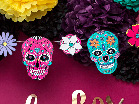 Décorations Dia De Los Muertos - Lot De 8 Pendentes Tête De Mort à Suspendre Pour Fête Halloween