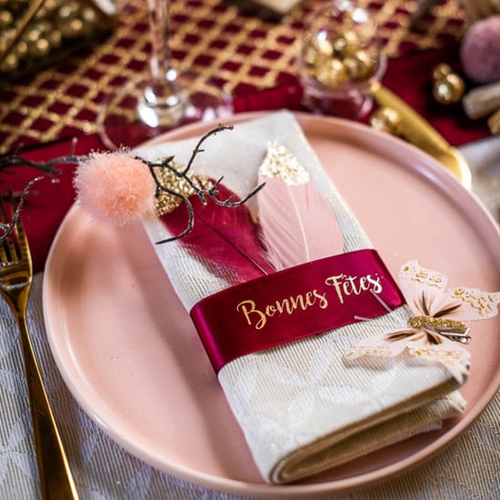 Une table de fêtes : Histoire de noël rose gold