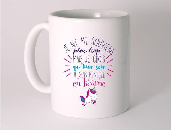 Mug Licorne - Fluffy Unicorn  Cadeau licorne, Mug licorne, Modèle de boîte  cadeau