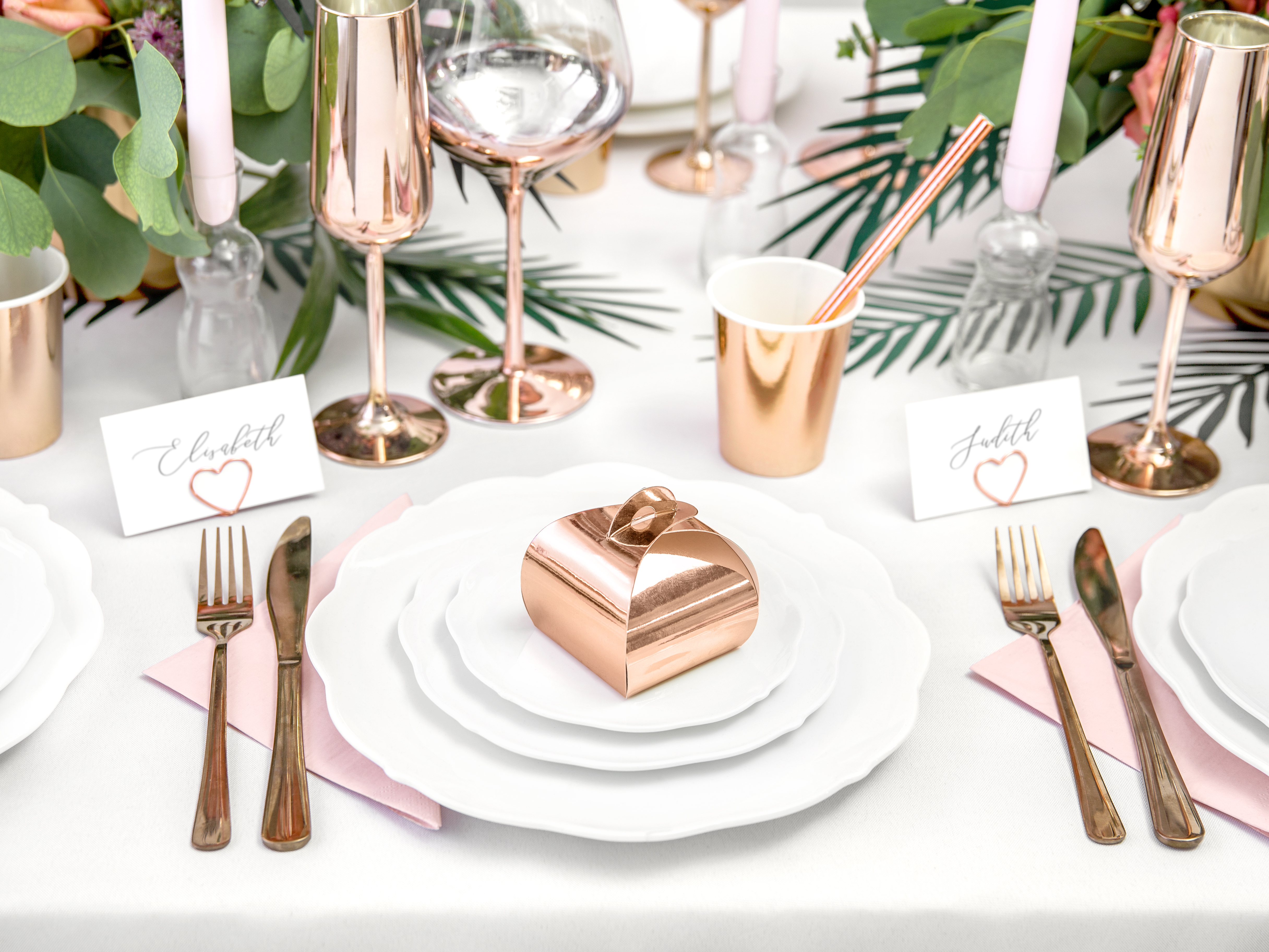 décoration de table mariage rose gold