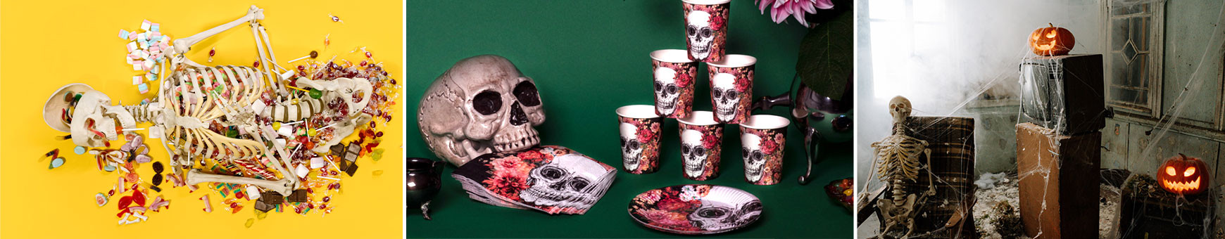 Décoration Halloween Squelette - 2 Mains + 1 Tête Pour Jardin - Neuf - Effet Terrifiant
